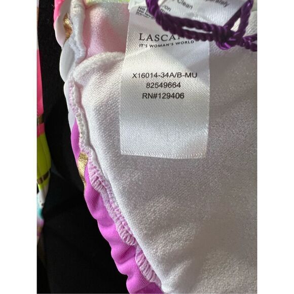 Lascana Women's Multi-Color Striped Print String Bikini Top Size 34 A/B NWT - Picture 4 of 5